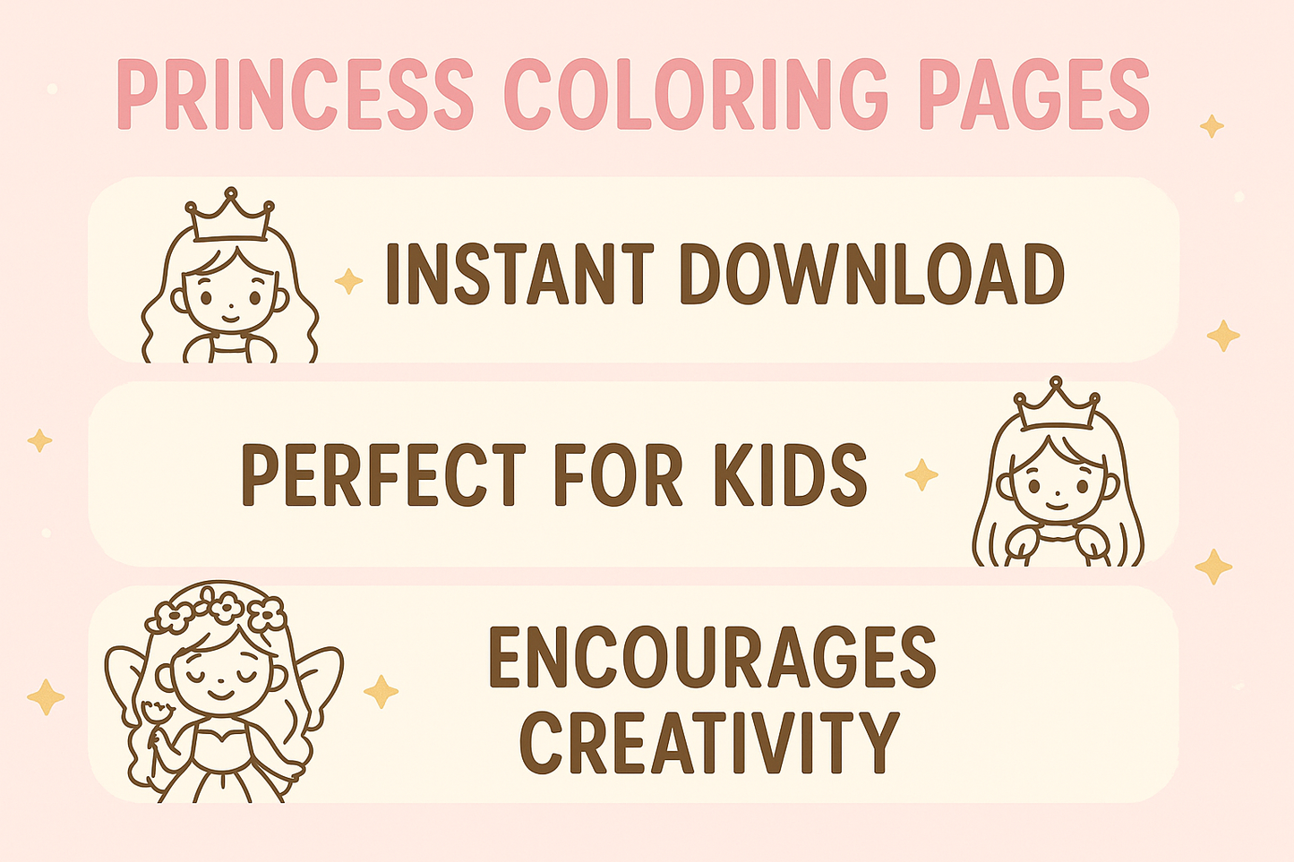 Princess Coloring Pages for Kids | Printable PDF | 100+ Cute Princess Designs