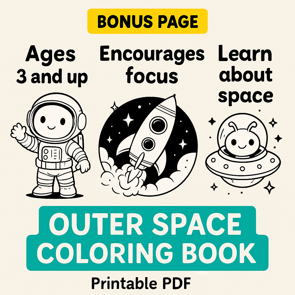 Outer Space Adventure Coloring Pages for Kids | 100+ Printable PDF | Astronauts, Rockets & Aliens