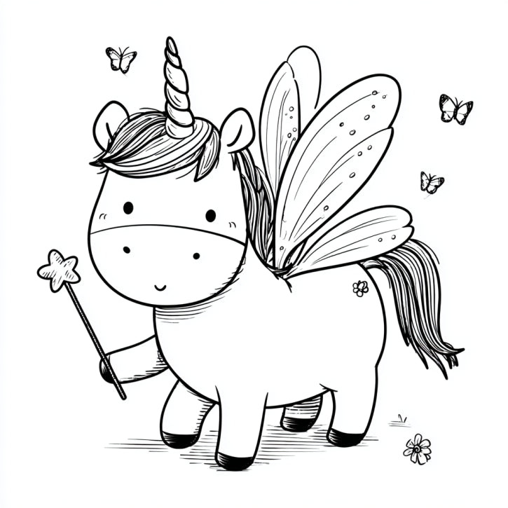 114 Unicorn Coloring Pages for Kids – Printable PDF Download | Cute Kawaii Coloring Book