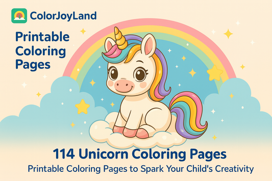114 Unicorn Coloring Pages for Kids – Printable PDF Download | Cute Kawaii Coloring Book